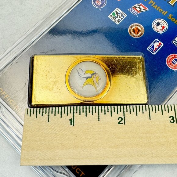 Minnesota Vikings Money Clip 24Kt Gold Plated Solid Brass NFL By Tag Express NEW - Picture 5 of 5